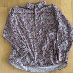 Cremieux fine wale corduroy paisley button down shirt - size XXL